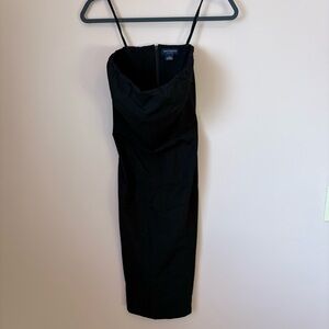 💚Ann Taylor Black Midi Sheath Strapless Dress